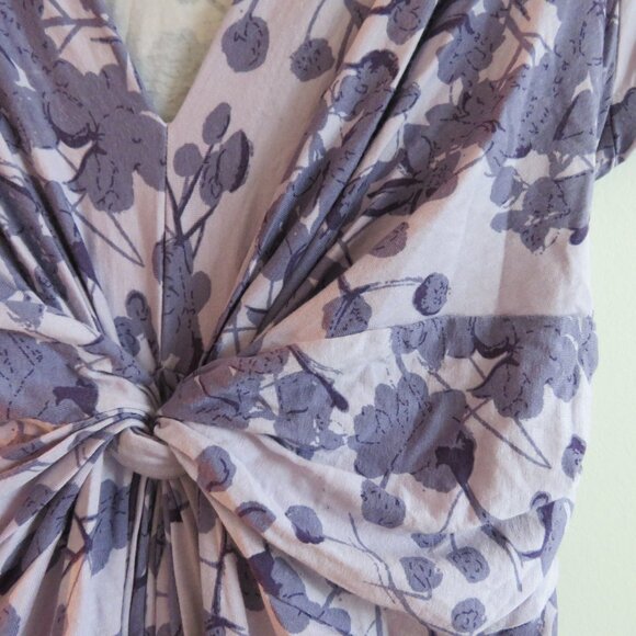 SERAPHINE Lavender Blossom Knot Front Maternity Dress Floral Stretch Size US 6 - Picture 4 of 13